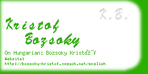 kristof bozsoky business card